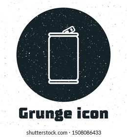 Grunge Aluminum can icon isolated on white background.  Vector Illustration