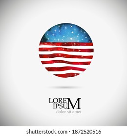 Grunge American flag background. Independence Day of America. Merry Christmas. Vector illustration