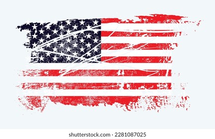 Grunge American flag background. Raster version, Vintage American flag, Grunge USA Flag, grunge illustration Flag of USA