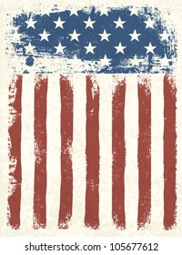 Grunge American flag background. Vector illustration, EPS 10.