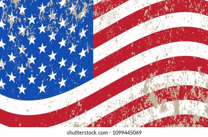 Grunge American flag.USA flag background.Vector illustration.