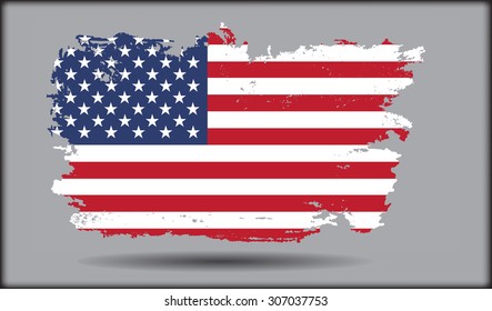 Grunge American flag.USA grunge banner.Vector illustration