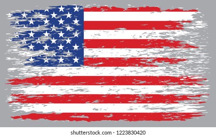 Grunge American flag.Old dirty flag of United States.