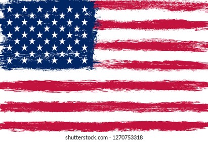 Grunge American flag.Old dirty USA flag.