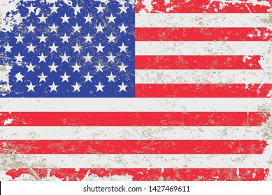 Grunge American flag.Old dirty USA flag.