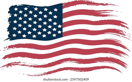 grunge american flag, distressed usa flag clipart, patriotic flag vector