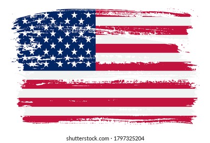 Grunge American flag. Old vintage flag of United States.