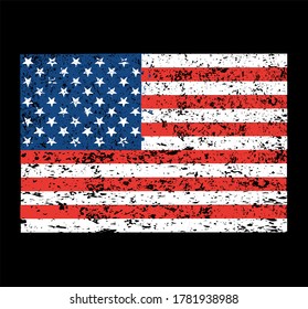 Grunge american flag for printing