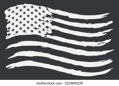 Grunge American flag.Old flag of United States.