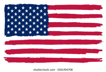 Grunge American flag. Flag of USA.