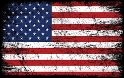 Grunge American Flag. Vector Flag Of USA.