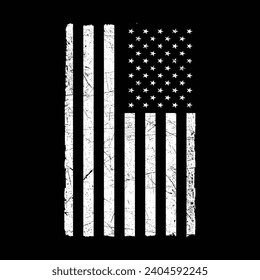 Grunge American flag. Vector flag of USA. Black and white usa flag vector