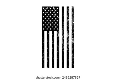 Bandera americana Grunge. Bandera de Vector de Estados Unidos.