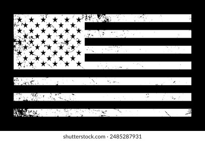 Grunge American flag. Vector flag of USA.