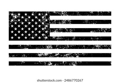Grunge Amerikanische Flagge. Vektorgrafik Flagge der Vereinigten Staaten.