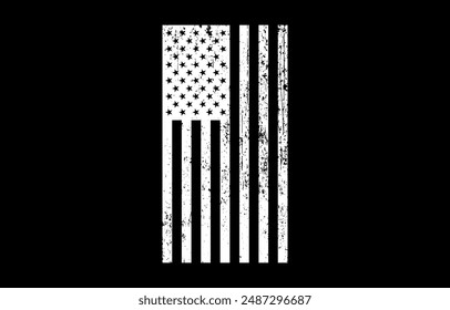 Grunge American flag. Vector flag of USA.
