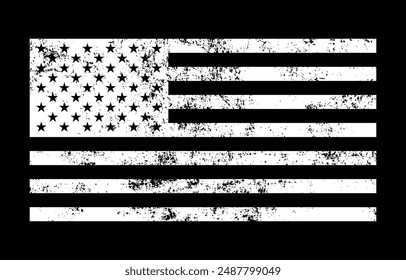 Bandera americana Grunge. Bandera de Vector de Estados Unidos.