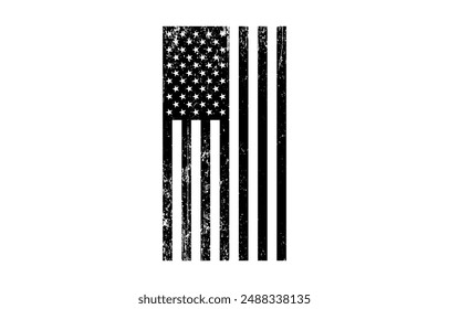 Bandera americana Grunge. Bandera de Vector de Estados Unidos.