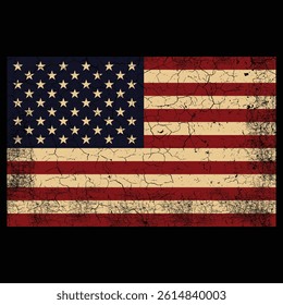 Grunge American flag, Vector flag of USA.