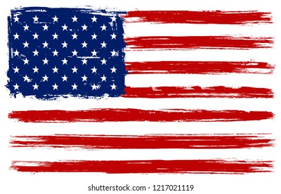 Grunge American flag.Dirty flag of USA.