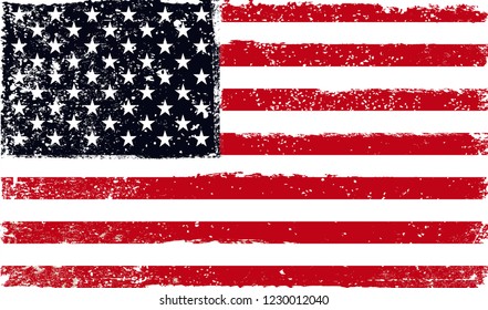 Grunge American Flag.Dirty flag of USA.