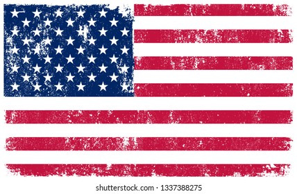 Grunge American flag.Dirty flag of USA. 