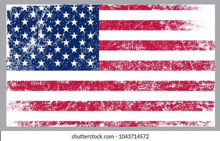 Grunge American flag.Flag of USA.