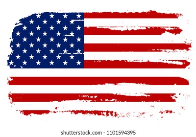 Grunge American flag.Flag of USA.Vector.