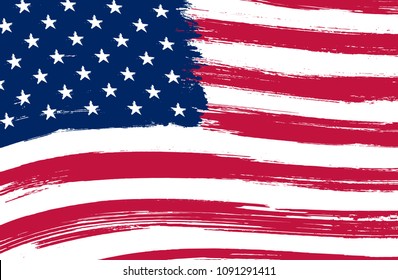 Bandera americana de Grunge. Bandera de Vector de Estados Unidos.