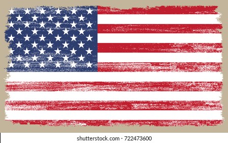 Grunge American flag.Vector flag of United States.