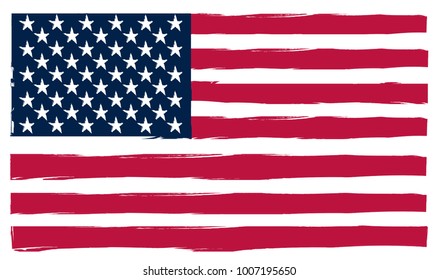 Grunge American flag.Vector flag of USA.