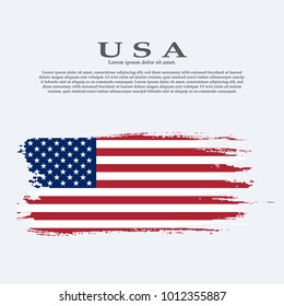 Grunge American flag.Vector flag of USA. United States banner vintage textured background. 