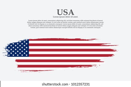 Grunge American flag.Vector flag of USA. United States banner vintage textured background. 