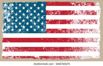 Grunge American flag.Vector flag of USA.