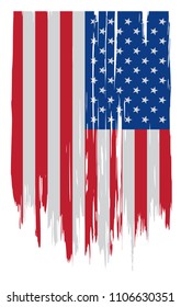 Grunge American flag.Vector flag of USA.
