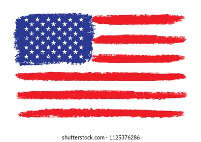 Grunge American flag.Vector flag of USA.