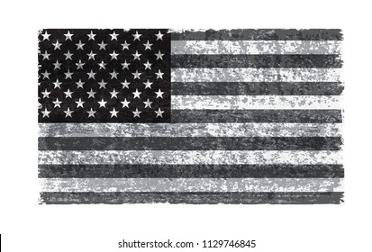 Grunge American flag.Vector flag of USA.