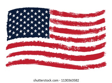 Grunge American flag.Vector flag of USA.