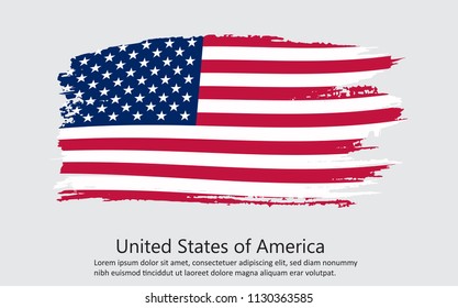 Grunge American flag.Vector flag of USA.