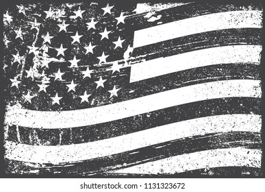 Grunge American flag.Vector flag of USA.