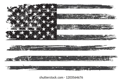 Grunge American flag.Vector flag of USA.