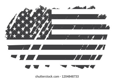Grunge American flag.Vector flag of USA.