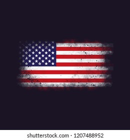 Grunge American flag.Vector flag of USA.