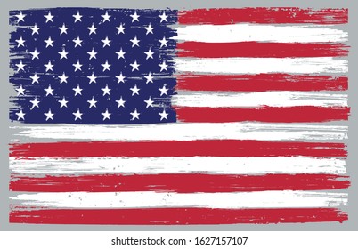 Grunge American flag.Vector flag of USA.