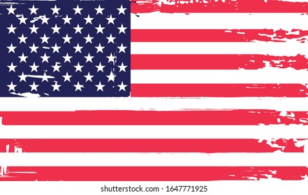 Bandera americana Grunge.Bandera vectorial de Estados Unidos.
