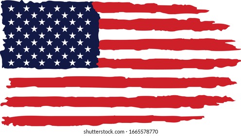 Grunge American flag.Vector flag of USA. svg