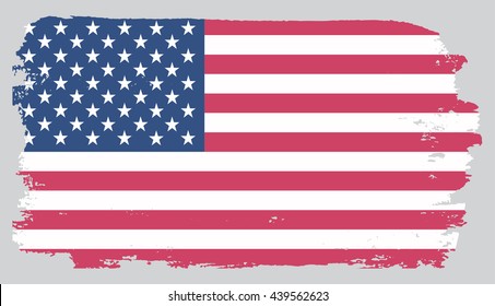 Grunge American flag.Vector flag of USA.