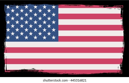 Grunge American flag.Vector flag of USA.