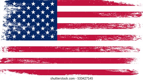 Grunge American flag.Vector flag of USA.