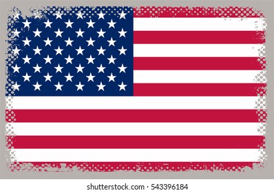 Grunge American flag.Vector flag of USA.